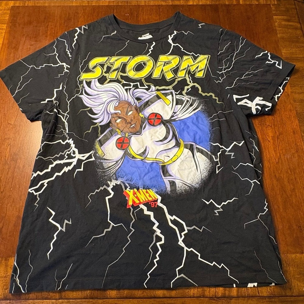 Marvel X-Men '97 Storm All-Over Lightning Graphic T-Shirt XXL